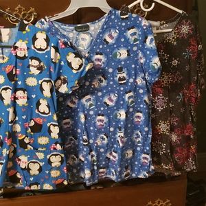Holliday scrub tops